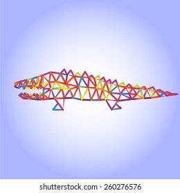 Geometric polygonal crocodile, pattern design, vector illustration