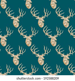 Geometric polygonal deer, pattern design, vector illustration