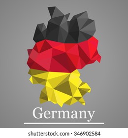 Geometric polygonal design map of Germany.