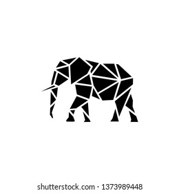 Geometric polygonal Elephant logo vector