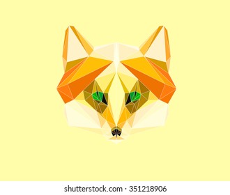 Geometric polygonal  fox head. Logo design.