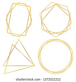 Geometric Polygonal Frames - Set Of 4 Trendy Frames With Copy Space