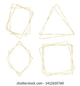 Geometric Polygonal Frames - Set of 4 trendy frames with copy space