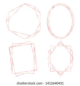Geometric Polygonal Frames - Set of 4 trendy frames with copy space