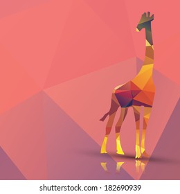 Geometric polygonal giraffe, pattern design, vector illustration