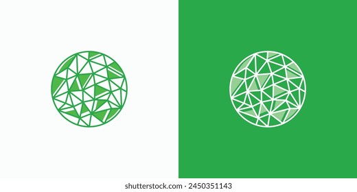 Diseño de logotipo de Vector de mosaico poligonal geométrico con estilo moderno, simple, limpio y abstracto.