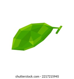 Geometric polygonal green leaf logo icon vector