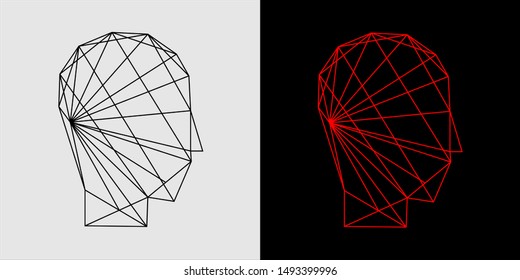 geometric polygonal Head vector template