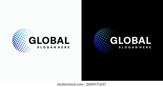 Geometric polygonal hexagon globe vector logo design with modern, simple, clean and abstract style.