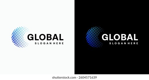 Geometric polygonal hexagon globe vector logo design with modern, simple, clean and abstract style.