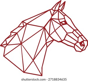 Ilustración vectorial poligonal geométrica de la cabeza del caballo, arte de línea minimalista para el tema del zodiaco del año Nuevo chino 2026