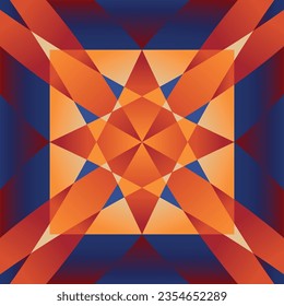 Geometric polygonal kaleidoscope pattern vector