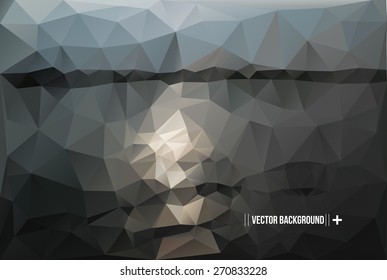 Geometric Polygonal Landscape Vector Illustration