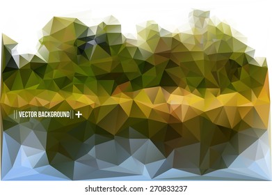 Geometric Polygonal Landscape Vector Illustration