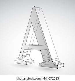 Geometric polygonal letter A on light grey background