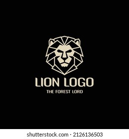 Geometric polygonal lion head logo vector template