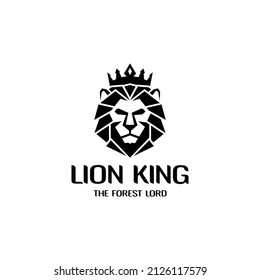 Geometric polygonal lion king logo vector template. Lion head logo  design