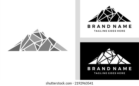 Geometric polygonal mountain logo vector illustration