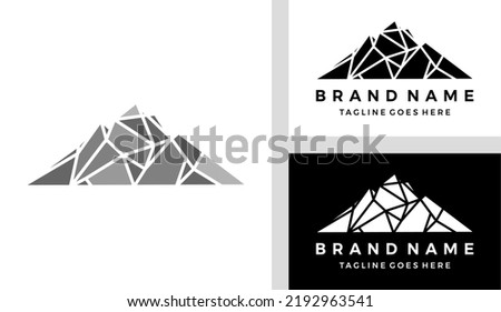 Geometric polygonal mountain logo vector illustration
