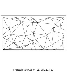 Patrón geométrico de red poligonal con líneas negras en blanco