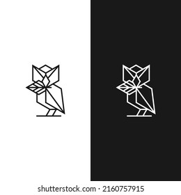 Geometric polygonal owl logo vector