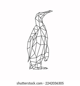 Geometric polygonal penguin logo icon vector illustration