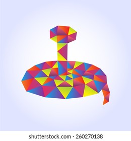 Geometric polygonal snake, pattern design, vector illustration