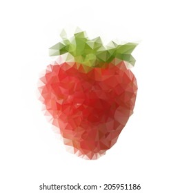 Geometric polygonal strawberry, vector 