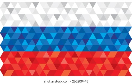 Geometric polygonal style vector flag of Russia