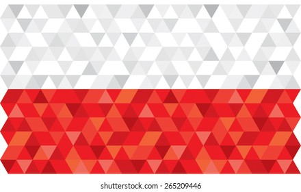 Geometric polygonal style vector flag of Poland
