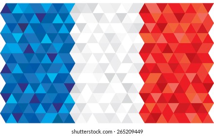 Geometric polygonal style vector flag of France