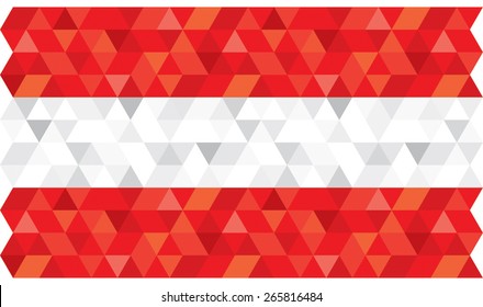 Geometric polygonal style vector flag of Austria
