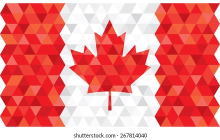 Geometric polygonal style vector flag of Canada.