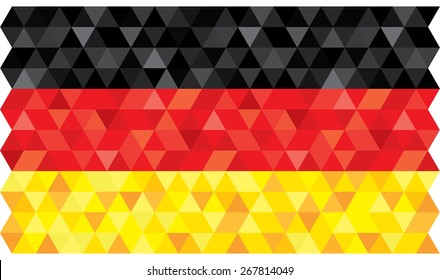 Geometric polygonal style vector flag of Germany. 