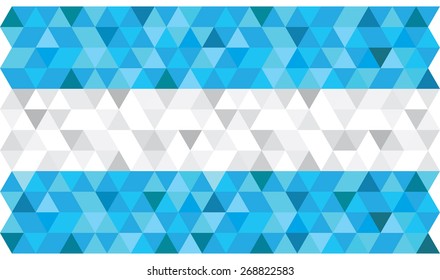 Geometric polygonal style vector flag of Argentina. 