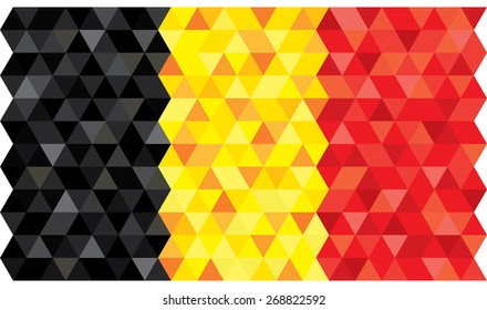 Geometric polygonal style vector flag of Belgium. 
