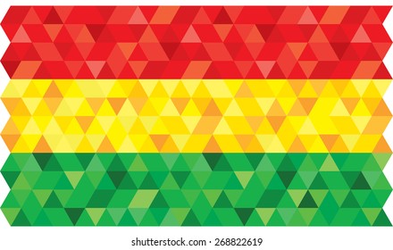 Geometric polygonal style vector flag of Bolivia