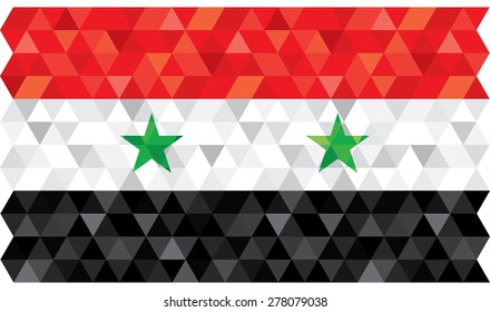 Geometric polygonal style vector flag of Syria