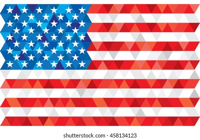 Geometric polygonal style vector flag of USA