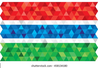 Geometric polygonal style vector flag of Gambia