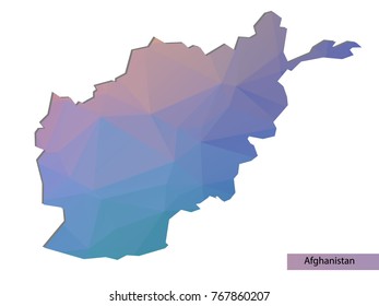 Geometric polygonal style vector map of Afghanistan. Low poly map of Afghanistan. map shape of Afghanistan on white background - vector illustration eps 10.