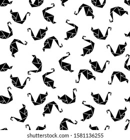 geometric polygonal swan seamless pattern