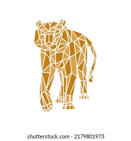 Geometric polygonal tiger logo design vector template