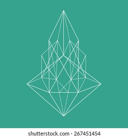 geometric polygonal triangle shape, vector illustration