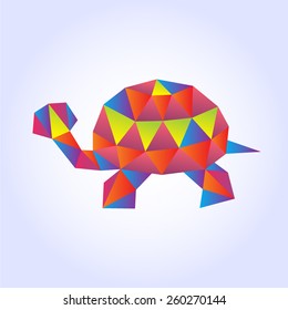 Geometric polygonal turtle, pattern design, vector illustration