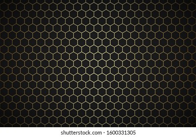 Geometric polygons background, abstract black and gold metallic wallpaper, simple vector illustration