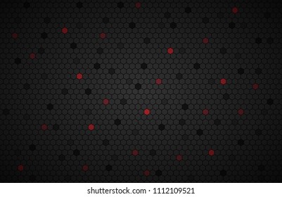 Geometric polygons background with red polygons, abstract black metallic wallpaper, vector illustration