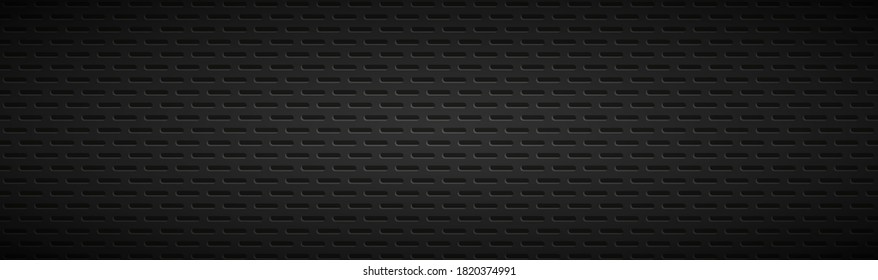 Geometric polygons header. Abstract black metallic stainless steel banner. Vector illustration background