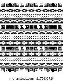 Geometric Polynesian Maori tribal seamless pattern. Background for fabric, wallpaper, card template, wrapping paper, carpet, textile, cover. ethnic tattoo style pattern