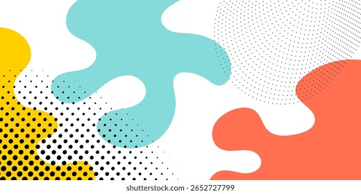 Plano de fundo geométrico da pop art com padrão de onda. Sobrepor design geométrico do moderno estilo Memphis 80s-90s